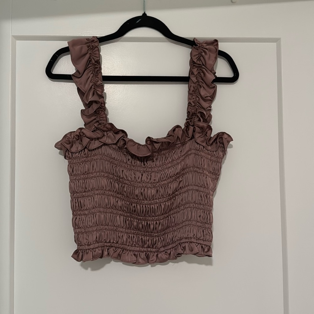 Elliatt tanktop revolve purple mauve ruched ruffle tanktop top